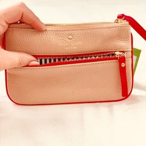NWT Kate Spade pebble leather wristlet